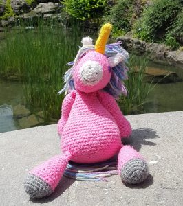 pink crochet unicorn